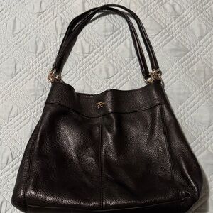 Coach Black Leather Shoulder Bag